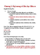Giáo án Chương 1 Đại cương về Hóa học Hữu cơ